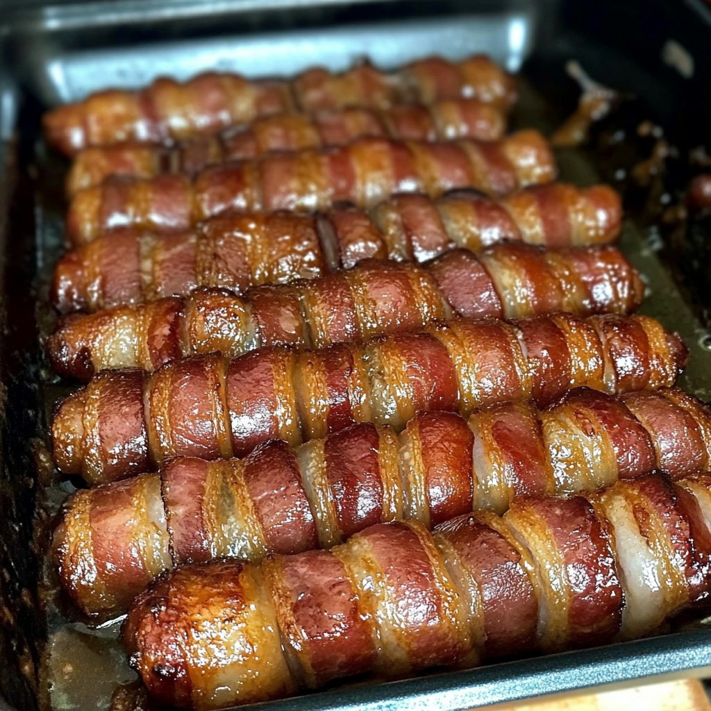 Bacon-Wrapped Smokies with Brown Sugar