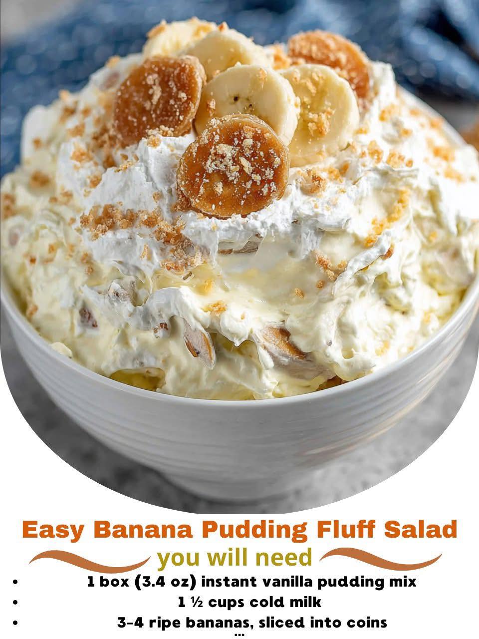 Easy Banana Pudding Fluff Salad