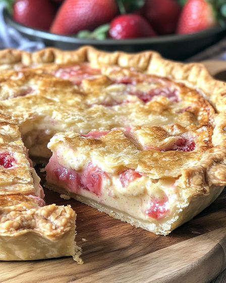 Strawberry Rhubarb Custard Pie