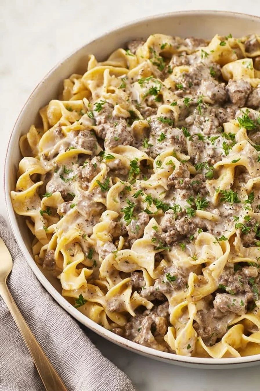 20-Minute Ground Beef Stroganoff