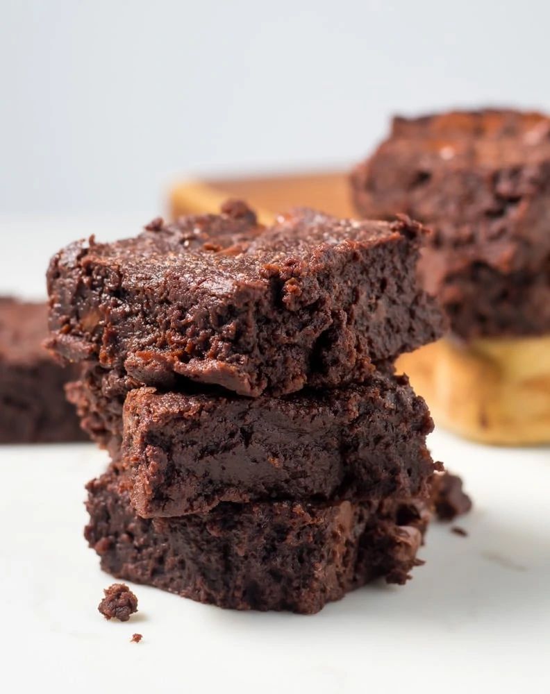 Fudgy Toffee Flourless Brownies